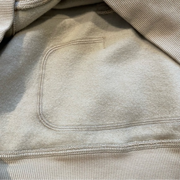 (XS/S) Lululemon Oversized 1/2 Zip Scuba Hoodie Trench Tan Extra Small Crop - Picture 9 of 15